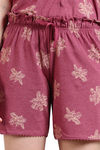Zivame Floral Fancy Knit Cotton Shorts Set - Cherries Jublie — thumbnail 6